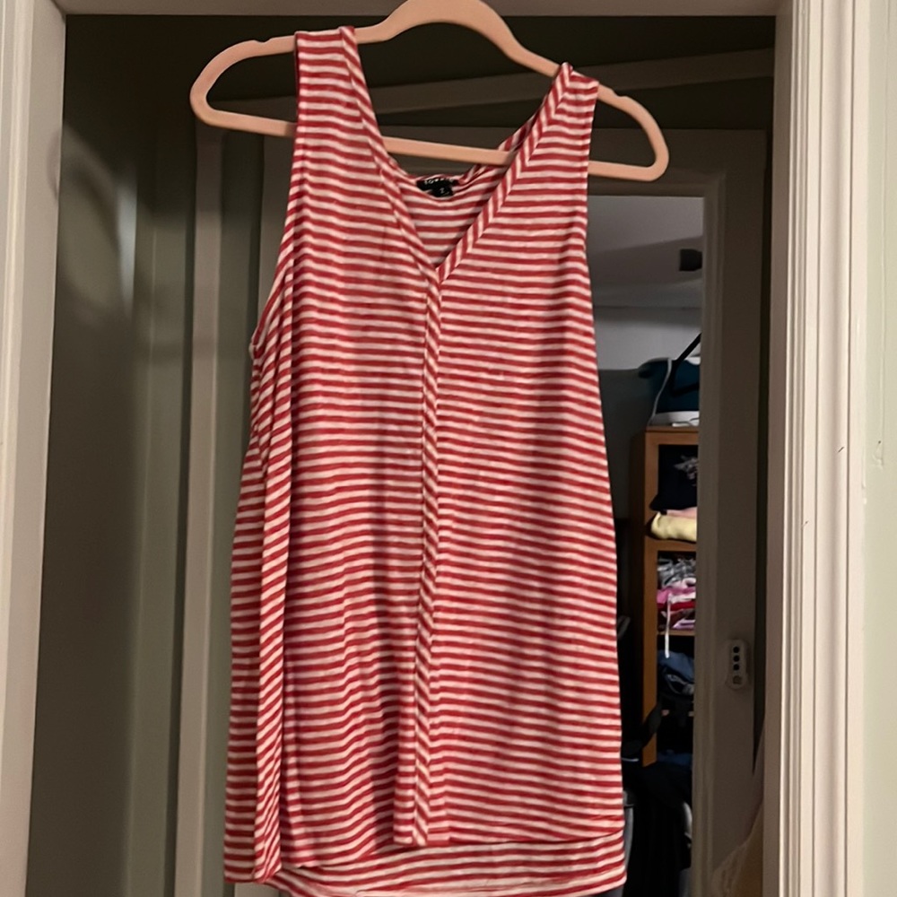 Sleeveless red white stripped torrid size 2 shirt